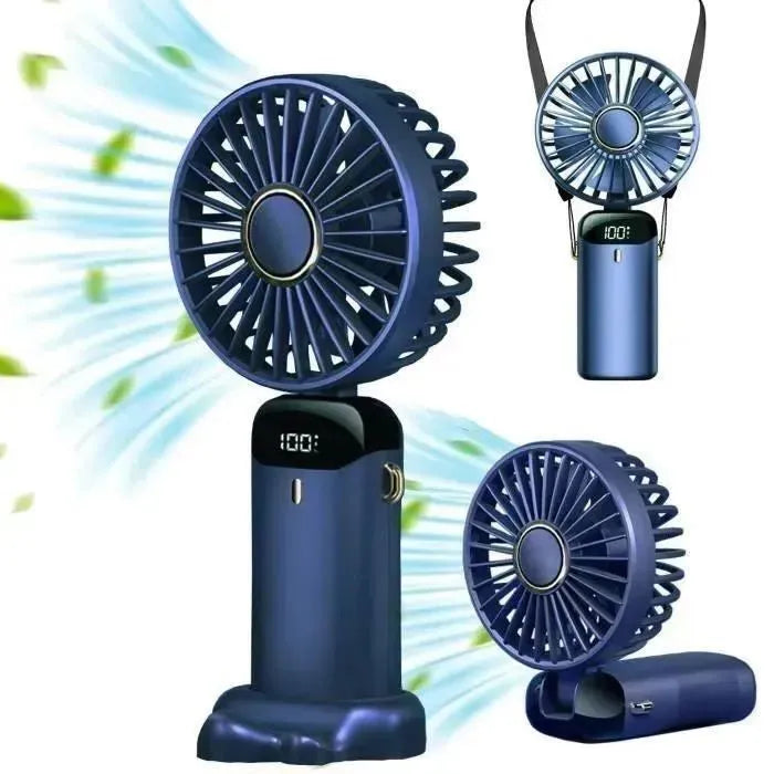 🌬️ Mini Ventilateur Portable LED 3-en-1 - Rechargeable & Pliable