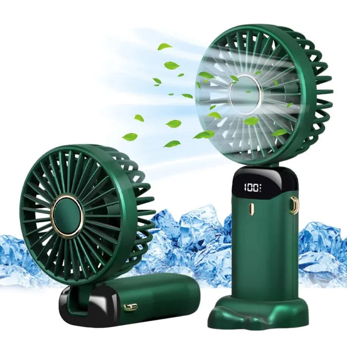 🌬️ Mini Ventilateur Portable LED 3-en-1 - Rechargeable & Pliable