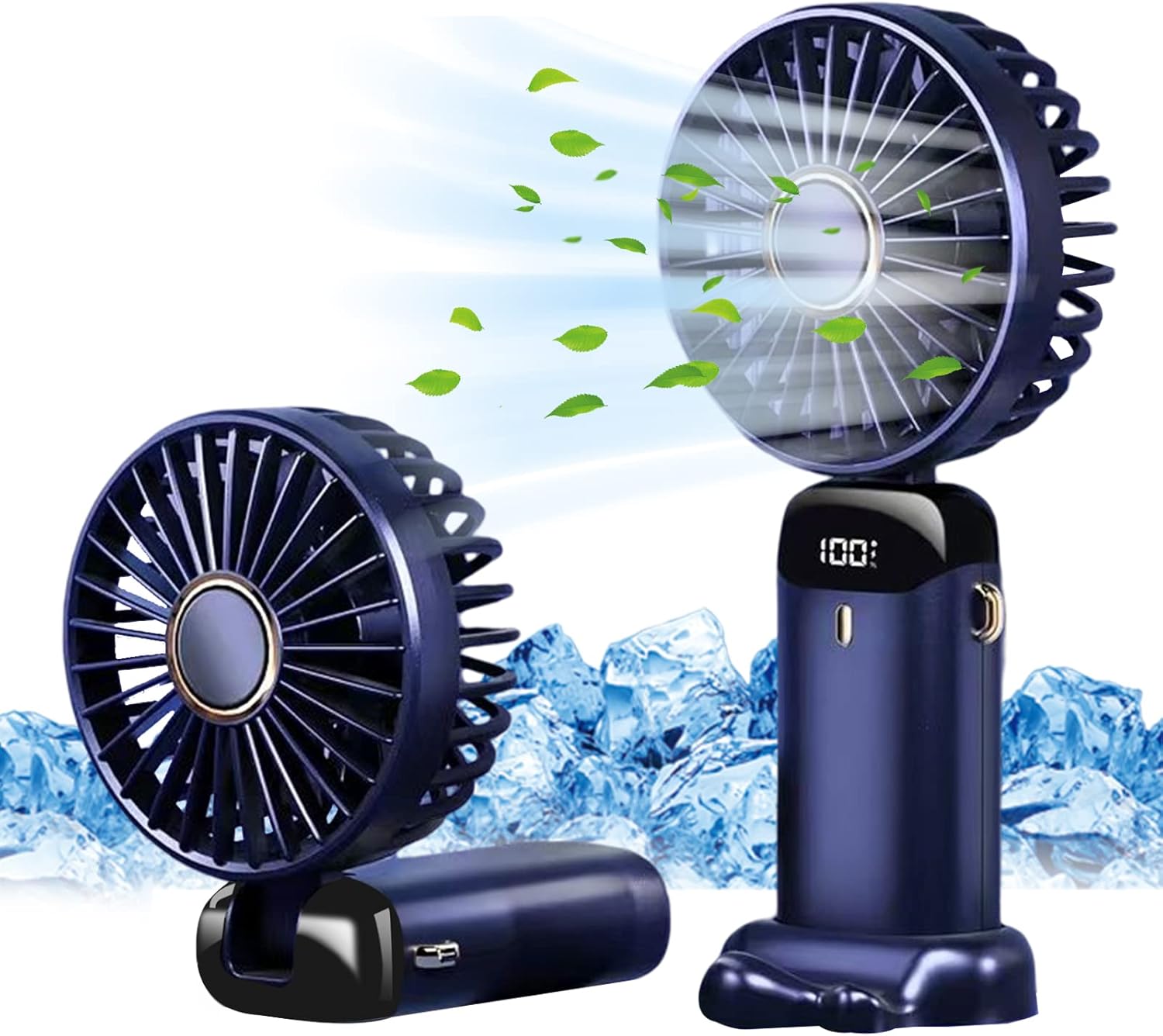 🌬️ Mini Ventilateur Portable LED 3-en-1 - Rechargeable & Pliable