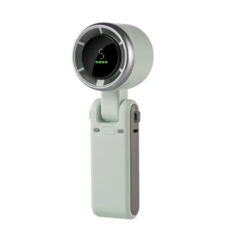 2025 New Hanging Neck Outdoor 180 Degree Folding Desktop Mini Fan Hand-Held Folding High-Speed Powerful Turbo Fan