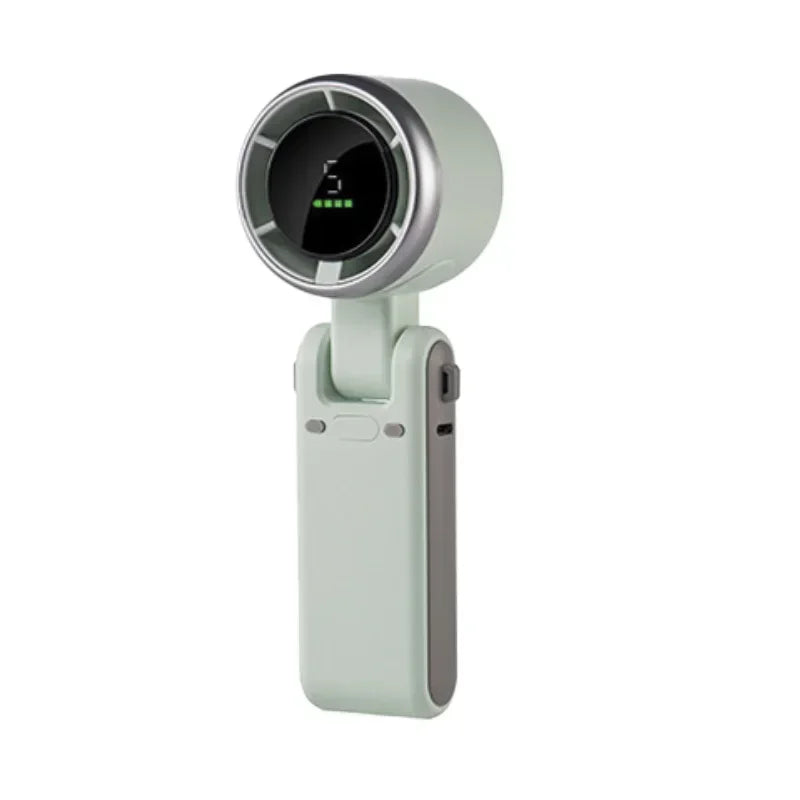 2025 New Hanging Neck Outdoor 180 Degree Folding Desktop Mini Fan Hand-Held Folding High-Speed Powerful Turbo Fan
